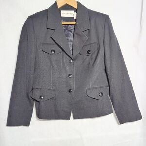 Vintage JH Collectibles Black Wool Sz 10P Women's Blazer